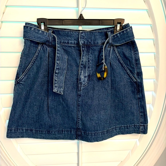 Free‎ People Jade Belted Denim Miniskirt Size 29 - Picture 1 of 5